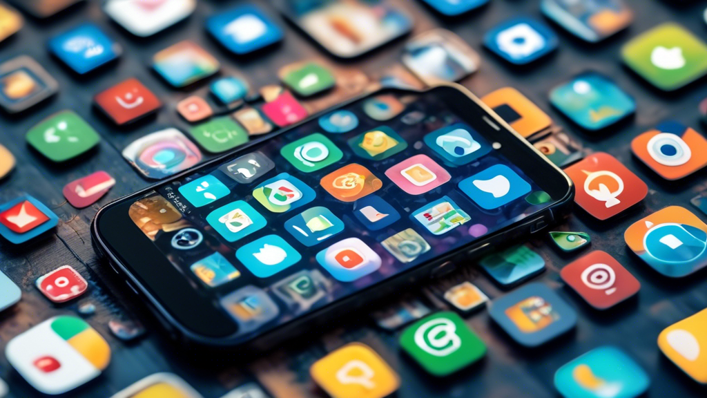 An image of a mobile phone with various apps representing a billion users being reached through mobile app development. The apps should be diverse and repr