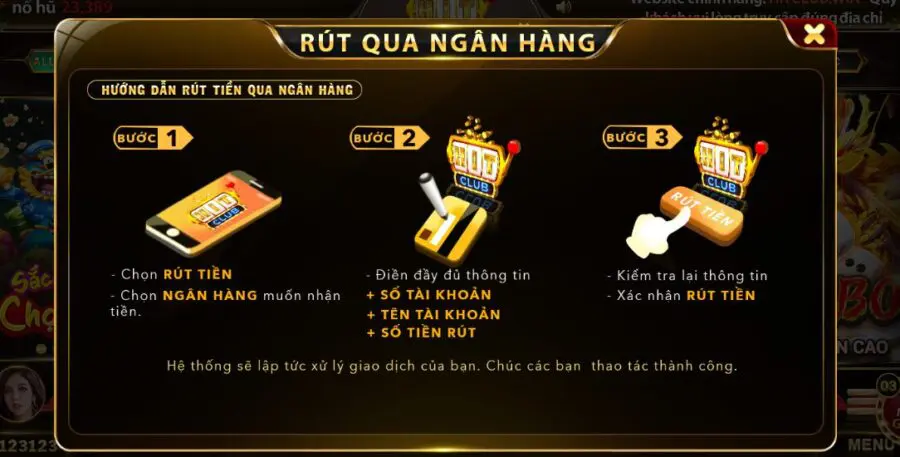 Rút tiền nhanh chóng tại Hitclub